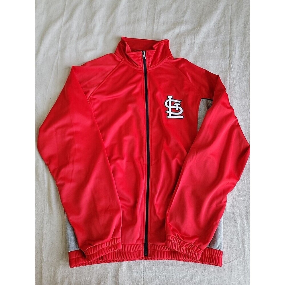 MLB Cardinals Gill Carl Banks‎ Sports Mens S Jacket Full Zip Red Pockets Logo